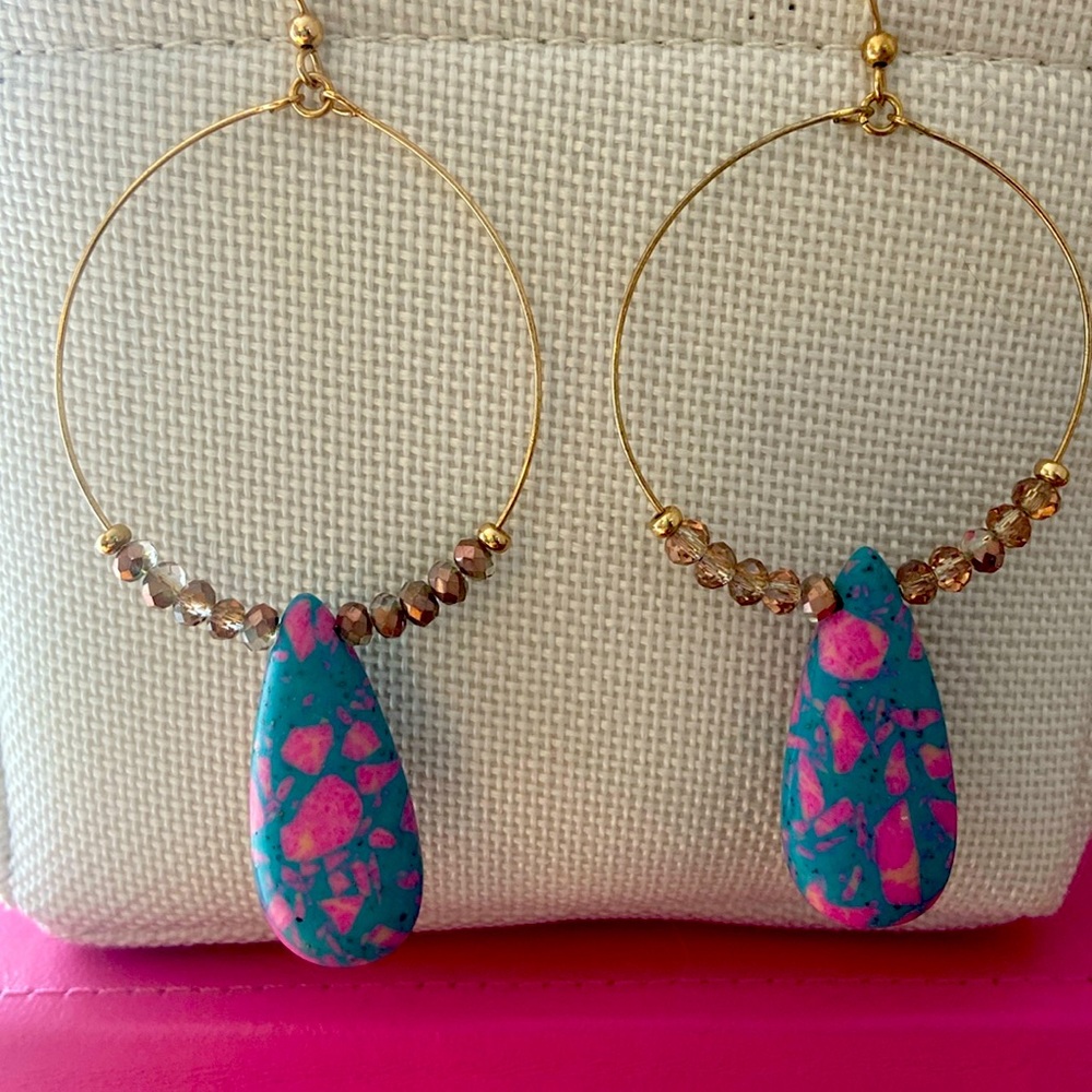 3” Drop Hoop Fashion Earrings
